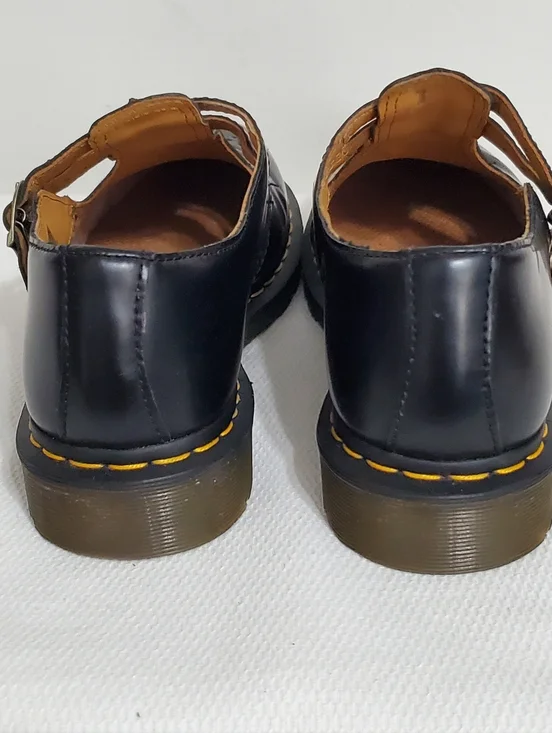 Dr. Martens Mary Jane Double Buckle 12916 Black Smooth Leather Womens 11 - Picture 4 of 9